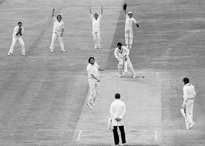 Bharath Reddy of India is out LBW for a first-ball duck to Mike He- Old Photo