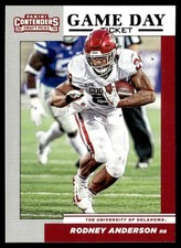 2019 Panini Contenders Draft Picks Collegiate Game Day Ticket Rodney Anderson