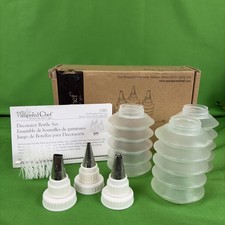 Pampered Chef Decorator Bottle Set #1585 Cake & Cookie Decorating Tips and Brush