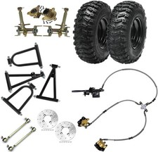 Go kart ATV Front Suspenion Swingarm Kit 6" Wheels 3 Stud Knuckle Hub 110 125cc