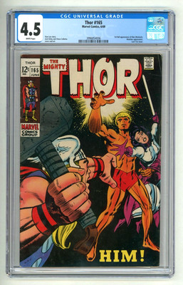 Thor #165 Marvel Comics CGC VG Plus 4.5 First Full Adam Warlock - White Pages