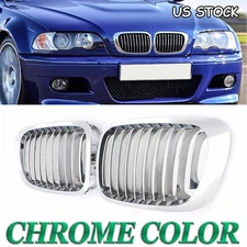 Chrome Front Kidney Grille For 99-02 BMW 3 Series E46 325Ci 328i 330Ci Coupe/2Dr