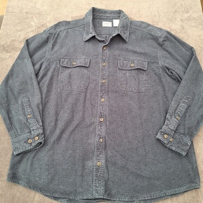 C.E Schmidt Flannel Workwear OverShirt XXL 2XL Chest 50  Men's Blue Long Sleeves