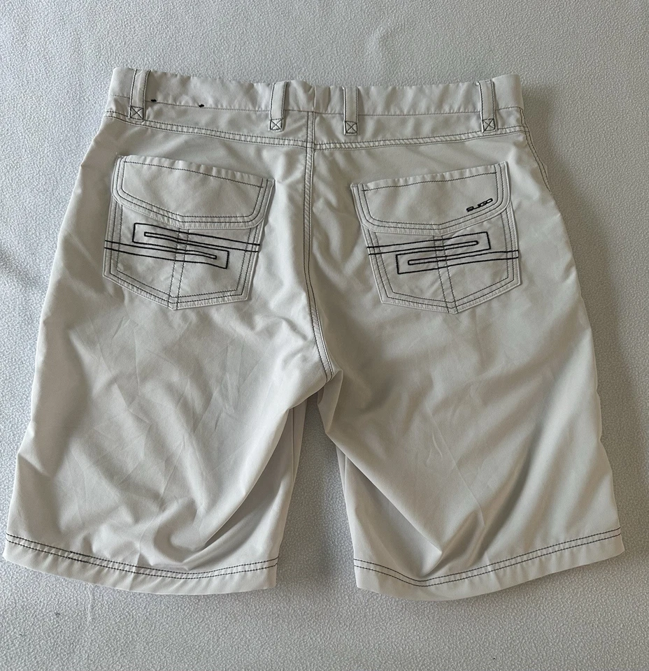 Pantalones Cortos Sligo Para Hombre 36 Blanco Performance Golf Cortos Bordados Bolsillos Traseros Foto 2 de 4