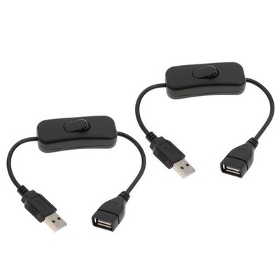 2x USB-Verlängerungskabel mit Ein / Aus-Wippschalter Power-Control-Schalter