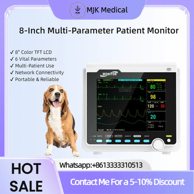 Veterinary Animal Use Pets 8'' Patient Monitor with ECG NIBP SPO2 PR TEMP
