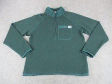 North Face Sweater Mens Medium Green 1/4 Zip Fleece Hiking Pullover Sweatshirt