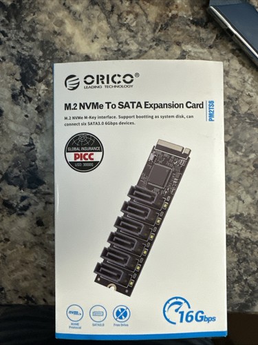 ORICO 6 Ports M.2 Expansion Card PCIe Gen 3 M Key to SATA 3.0 Adpter Card 16Gbps