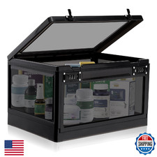Large Medicine Lock Box with Dual 3-Digit Combination Locks, 24L Lockable Storag