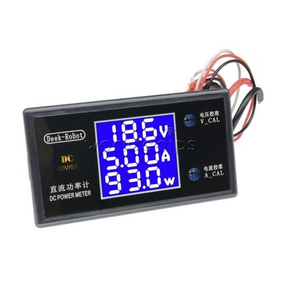Digital DC 50V 5A 250W LCD Display Voltmeter Wattmeter Volt   Power Tester #qm