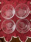 4 Pyrex 464 Custard Cups 10oz 300mi - Scalloped Edge 3 Ring