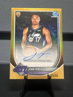 #ad Topps 2025 26 Bowman Chrome John Tonje Rookie Auto #BCA JE 25 50 Utah Jazz $50.00