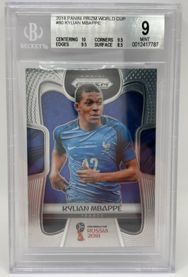 2018 Panini Prizm Kylian Mbappe BGS 9 Rookie Mint France FREE 