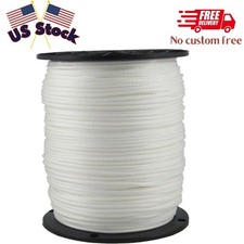 1/8 inch White Dacron Polyester Rope - 1000 Foot Spool  Solid Braid