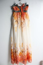 Womens Strapless Floaty Maxi Dress - Small (f59)