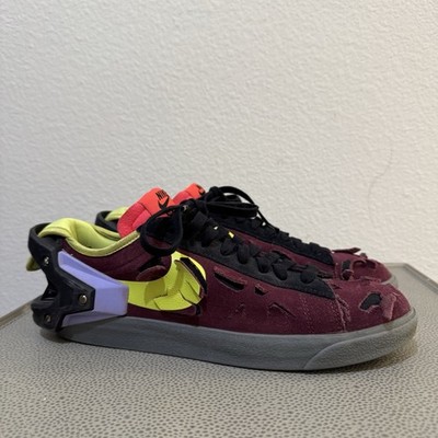 Mens Nike Blazer Low x Acronym Night Maroon Sneakers Size 7.5