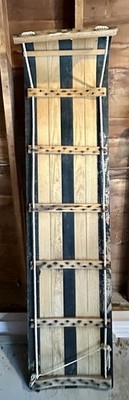 Vintage 6 Ft Wooden Lund Toboggan Sled Cabin Lodge Winter Decor
