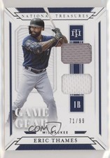 2019 Panini National Treasures Game Gear Material Duals 71/99 Eric Thames k0w