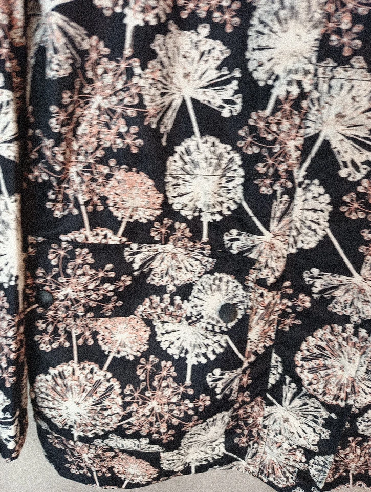 Marks Spencer Rain Coat Jacket 12 Dandelion Flower Hood Black Autumn Lightweight - image 2 of 4