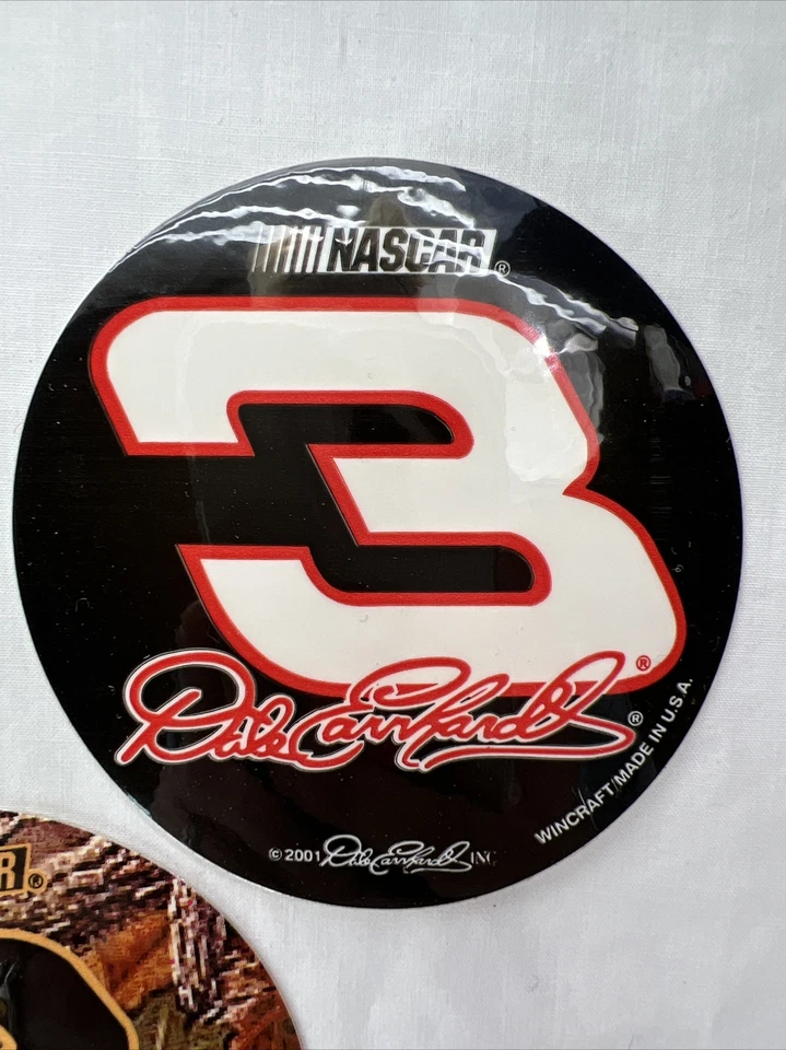 NASCAR Dale Earnhardt SR #3 Logo 3" ROUND STICKER LOT of 5 Black Camo Decal VTG - Image 2 of 4