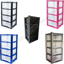 Drawer Plastic Storage Tower Unit Organizer Home Office School Storage Chest