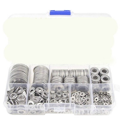 #ad 580Pc Stainless Steel Washer Flat Washer Assortment Set For M2.5 3 4 5 6 8 10 12 $23.65