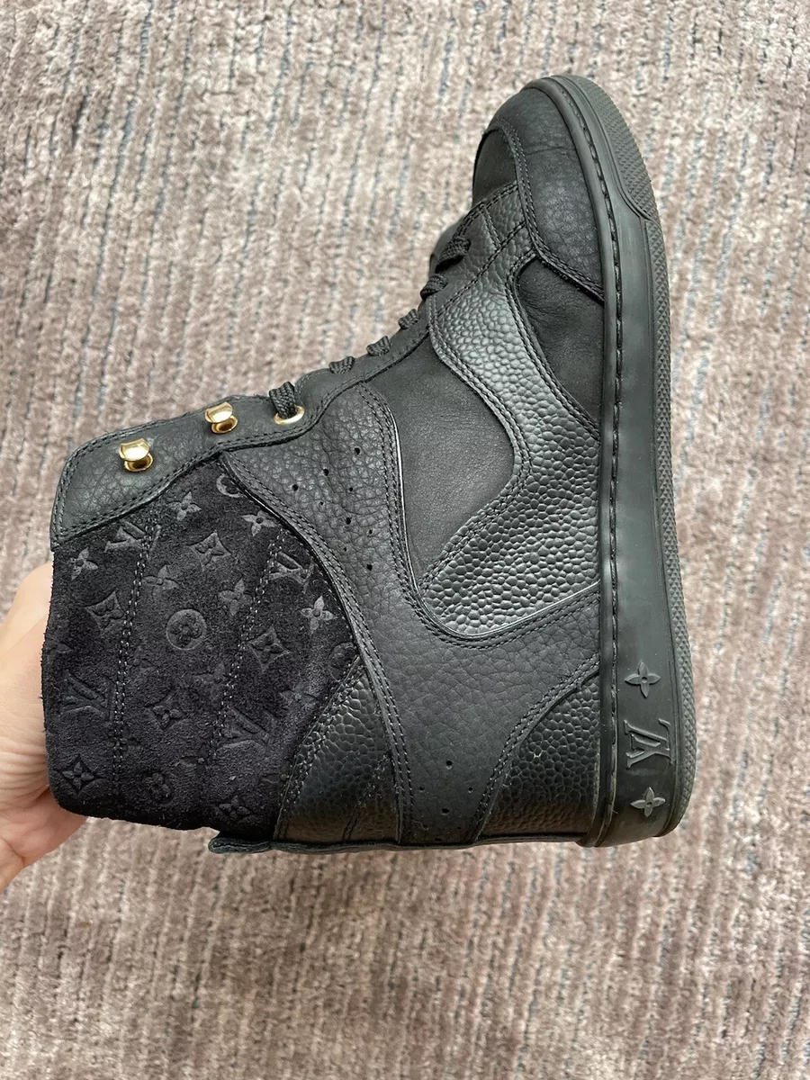 LOUIS VUITTON High Top Suede Sneaker Black