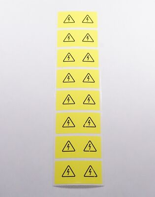 Lot of 8 ''Dangerous Electrical Voltage'' Picto Label Adhesive 2'' x 1'' Double img
