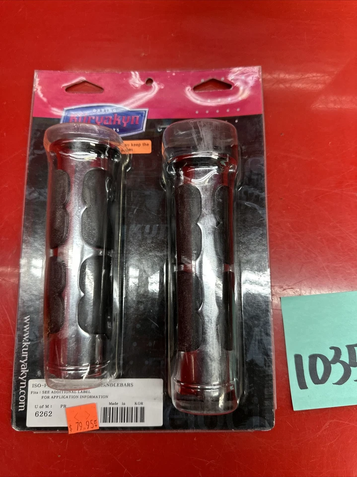 Empuñaduras Kuryakyn ISO-Flame para motocicletas Honda Suzuki Victory cromadas - #6262 Foto 3 de 4