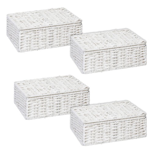 ARPAN Paper Rope Storage Basket With Lid for Home/Office Gifts Hamper- Pack of 4 - Picture 2 of 16