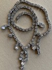 VINTAGE KRAMER Choker Necklace AB Rhinestones Silver Tone 50s Retro Sparkle Glam