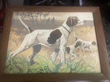 PBN 50-60&rsquo;s German Shorthaired Pointers W/Hunters Paint By Number-Framed-13&rdquo;x17&rdquo;