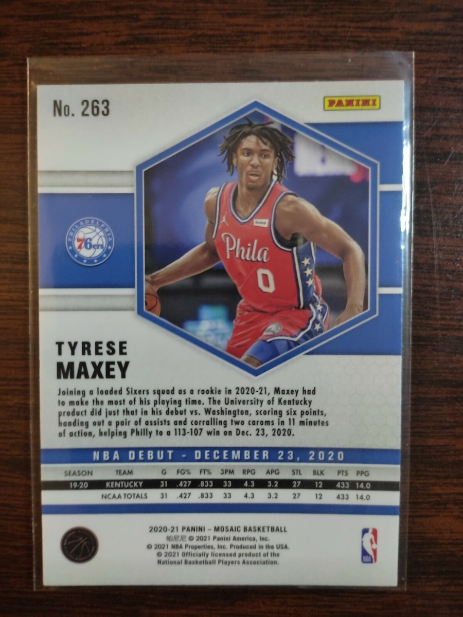 TYRESE MAXEY 2021 Panini Mosaic ROOKIE NBA Debut #263 Philadelphia