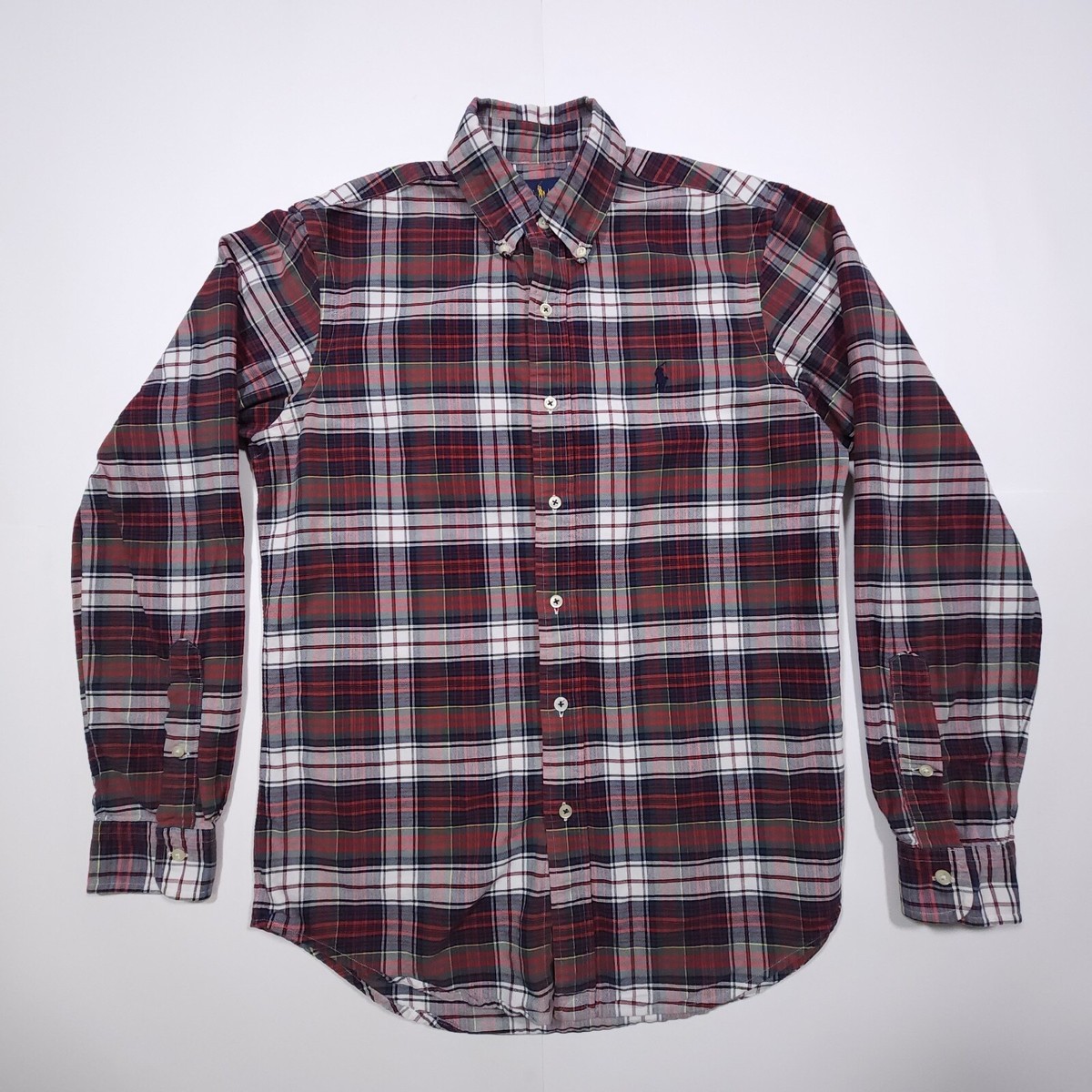 Polo Ralph Lauren S Red Casual Button-Down Shirt Plaid