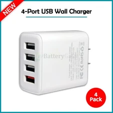 4X US 4 Port Fast Quick Charge QC 3.0 USB Hub Wall Charger Power Adapter Plug