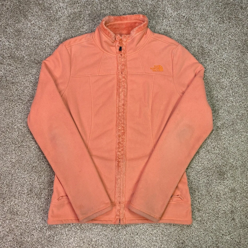 Chaqueta The North Face Mujer S Naranja Cremallera Completa Lado de la Mañana Piel Suave Difusa Exterior
