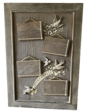 Wooden Photo Memory Board Souvenir Du Passe with 3D Decoration