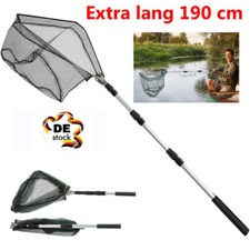Teleskop Kescher für Garten Teich Pool Laub Fisch Angel Netz Käscher ausziehbar