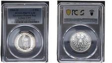 5 Mark 1966 D Leibniz Gedenkm&uuml;nze PCGS zertifiziert PP PR67CAM   86567