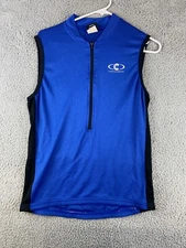 Cannondale Cycling Vest Men’s Blue Back Pocket 3/4 Zip Vintage Sz Medium M953