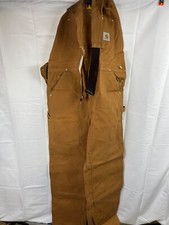 Carhartt Overalls R01 Mens 38x36 Brown Canvas Double Knee Made USA unworn Read 