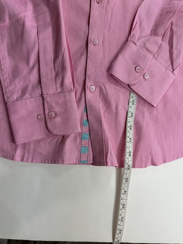 Abito rosa città camicia abbottonata uomo 16,5” manica lunga cotone India nuovo senza etichette - Foto 6 di 6