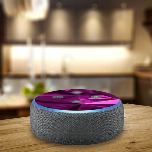 2er Set Aufkleber Polygon Pink passend für Alexa Echo Dot Gen.3 Smart R137-04 - Afbeelding 5 van 9