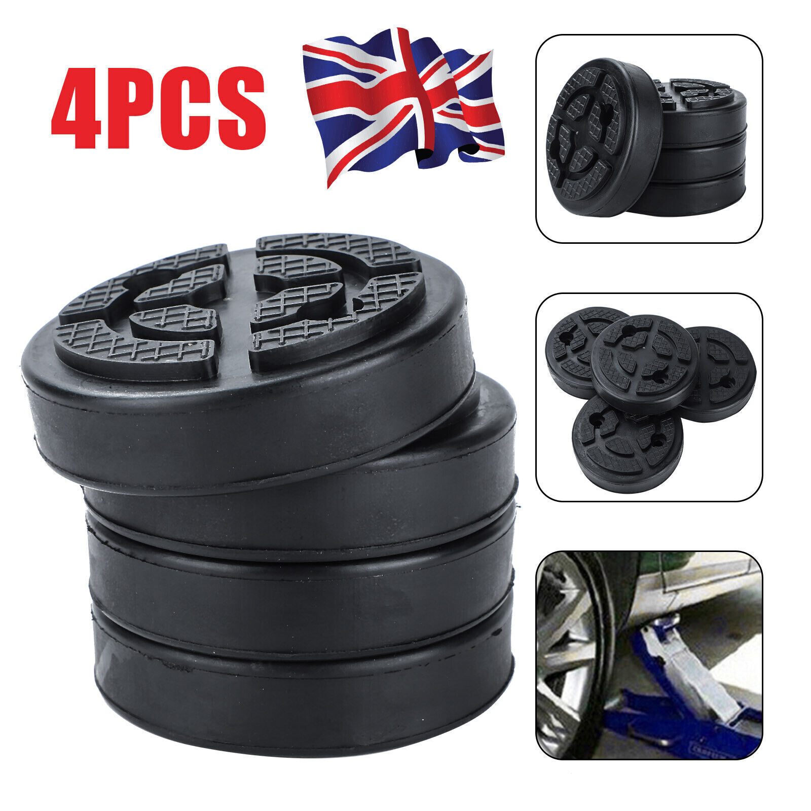 4pcs Rubber Lifting Pads Block For 2 Post Lift Replacement Pads Car