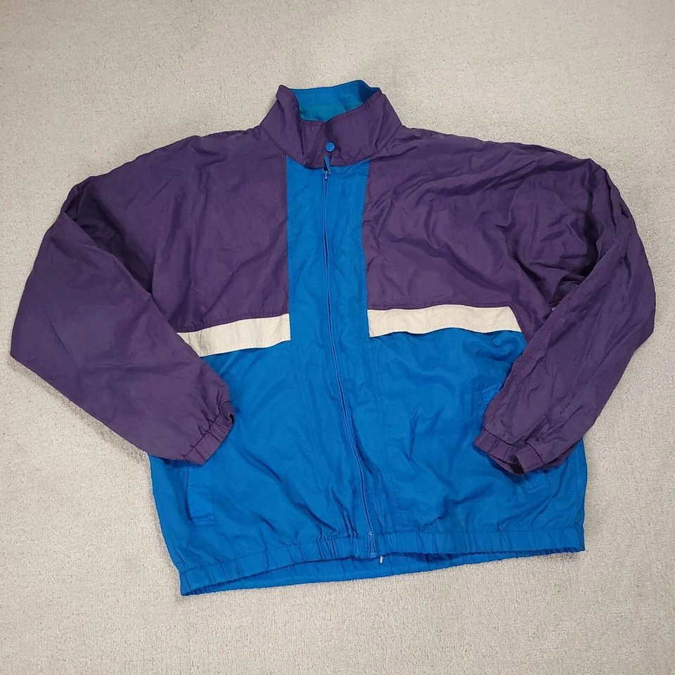 Chaqueta cortavientos Pacific Trail vintage para hombre azul medio cremallera completa forrada de malla Foto 2 de 4