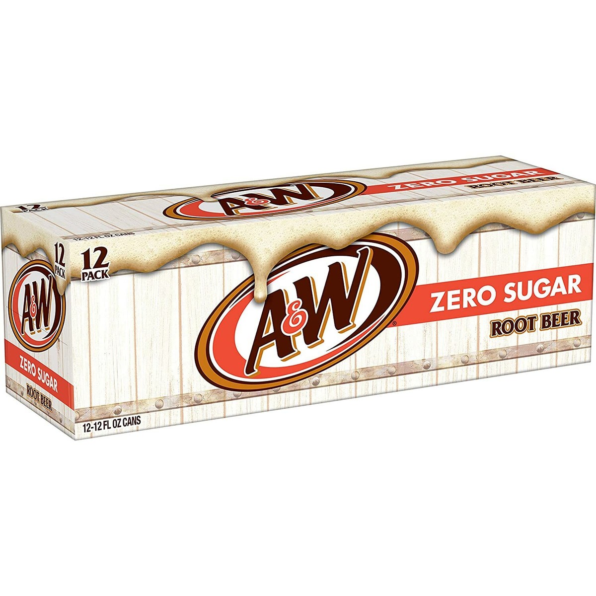A&W Zero Sugar Caffeine Free Root Beer 12 pack Free Shipping