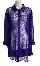 Vintage Victoria's Secret Nightgown PS Purple Lace Satin Sleep Shirt Gold Label