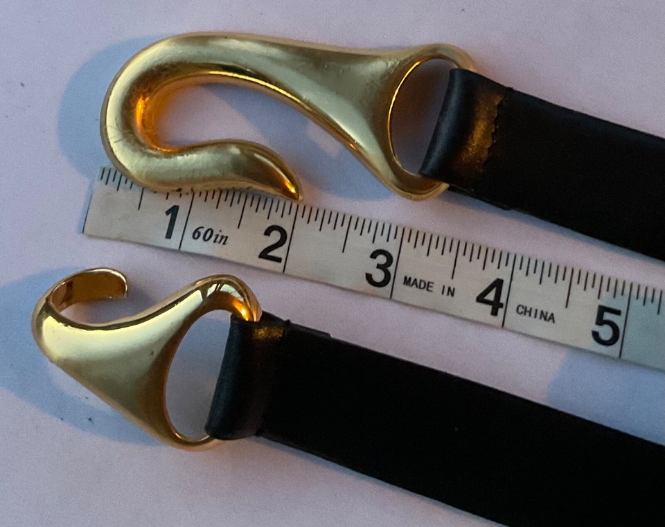 1.25 Black Leather w/buckle, Classic in Silver with A Curve