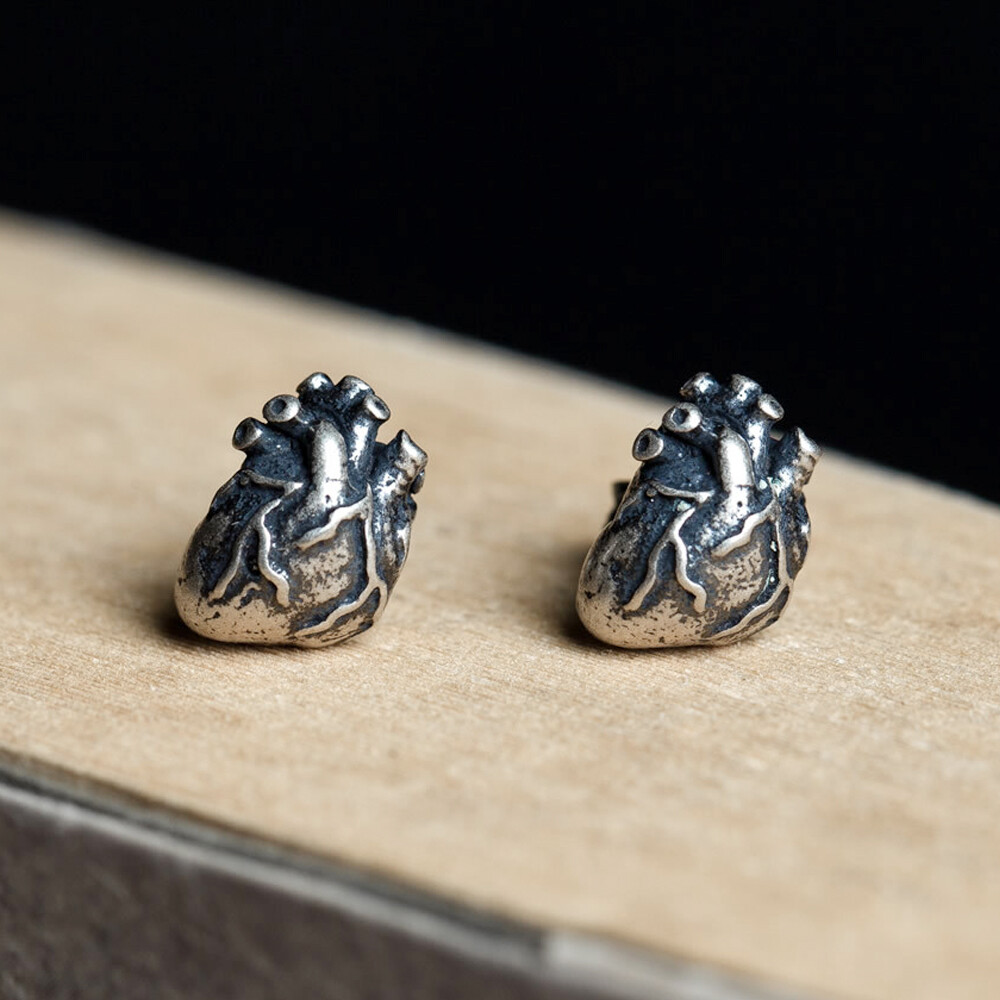 HUMAN MADE ❤️ Heart Silver Earring Silver Human Made - HEART SILVER EARRING | HBX - Globally Curated