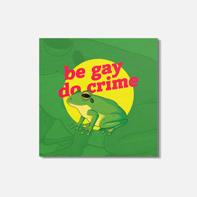 Be Gay Do Crime Frog 4'' X 4'' Square Wooden Coaster | eBay